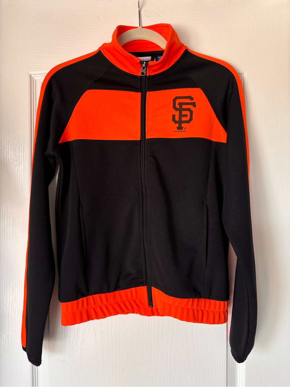 San Francisco Giants MLB track jacket G-III 4her punt women’s XS black orange